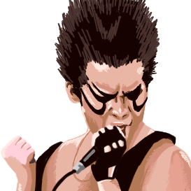 男性,歌手,マイク,ロック,手袋,叫ぶ,パンク,黒髪,フェイスペイント