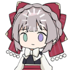 女の子,アニメ風,ツインカラーの目,リボン,灰色髪,三つ編み,ちびキャラ,落ち着いた表情