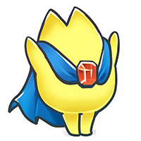 キャラクター,黄色,マント,宝石,かわいい,青