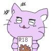 猫,紫色,キャラクター,R18,イラスト,動物,本