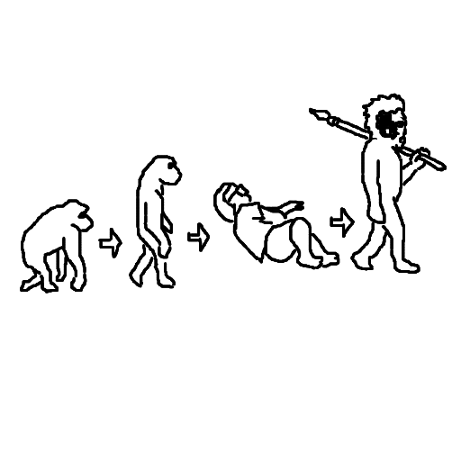 進化,猿人,人類,槍,イラスト,進化論