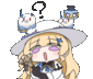 女の子,帽子,鳥,困惑,疑問符,かわいい,キャラクターアイコン