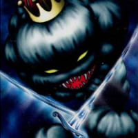 モンスター,冠,鋭い歯,ダーク,剣