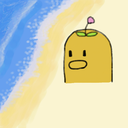 キャラクター,海,ビーチ,黄色,かわいい