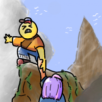 アニメ,登山,助ける,山