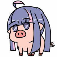 アニメ,キャラクター,ブタ,紫髪