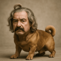 犬,人間の顔,シュール,動物,合成画像