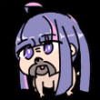 アニメキャラ,デフォルメ,髭,紫髪,キャラクター
