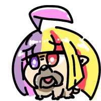 キャラクター,カラフルヘア,犬,アニメスタイル