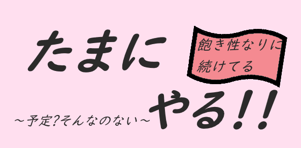 たまにやる！！,飽き性なりに続けてる,予定？そんなのない～