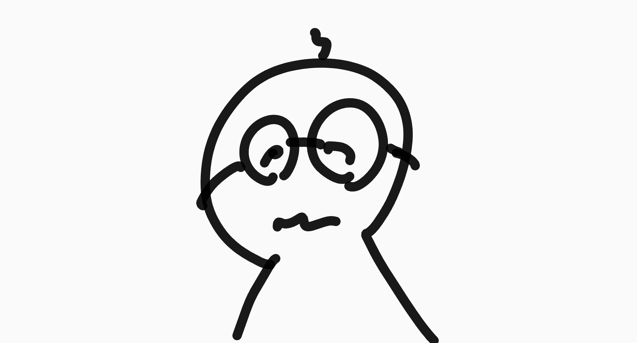 シンプル,手描き,線画,キャラクター,メガネ,イラスト