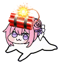 アニメキャラクター,ピンクの髪,シール,爆弾,カワイイ