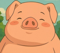 豚,アニメ,笑顔,動物
