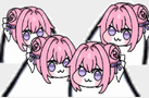 ピンク髪,キャラクター,デフォルメ,紫目,ローズヘア