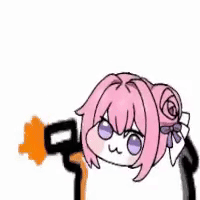 アニメキャラクター,ピンクの髪,虹,ダンス,ローズ,リボン