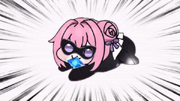 アニメ,ピンクの髪,マスク,コミックスタイル,キャラクター