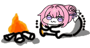 ピンクの髪,焚き火,キャラクター,かわいい,アニメ風
