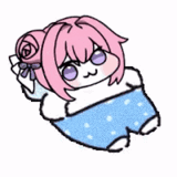 キャラクター,ピンク髪,丸い,かわいい,アニメ風