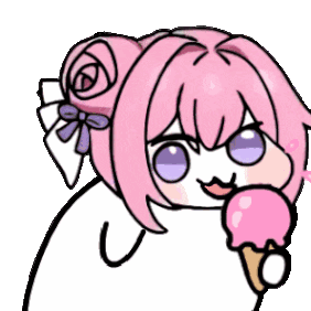 ピンクの髪,アイスクリーム,かわいいキャラクター,リボン,ローズ
