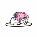 アニメキャラクター,カワイイ,ピンクの髪,猫ポーズ,デフォルメ