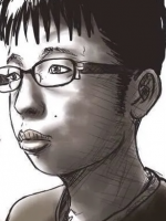 男性,眼鏡,イラスト,白黒,真面目,短髪