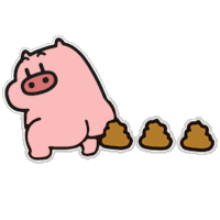 豚,キャラクター,うんち,アニメ,動物