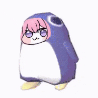 ペンギン,着ぐるみ,ピンク髪,キャラクター,アニメ風