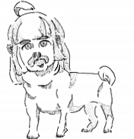 犬,女の子,アニメ風,スケッチ,擬人化