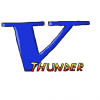 V,THUNDER,ロゴ,青,赤,テキスト